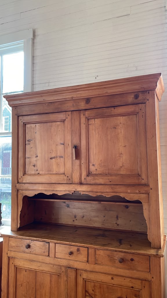 Antique Pine Hutch Cupboard