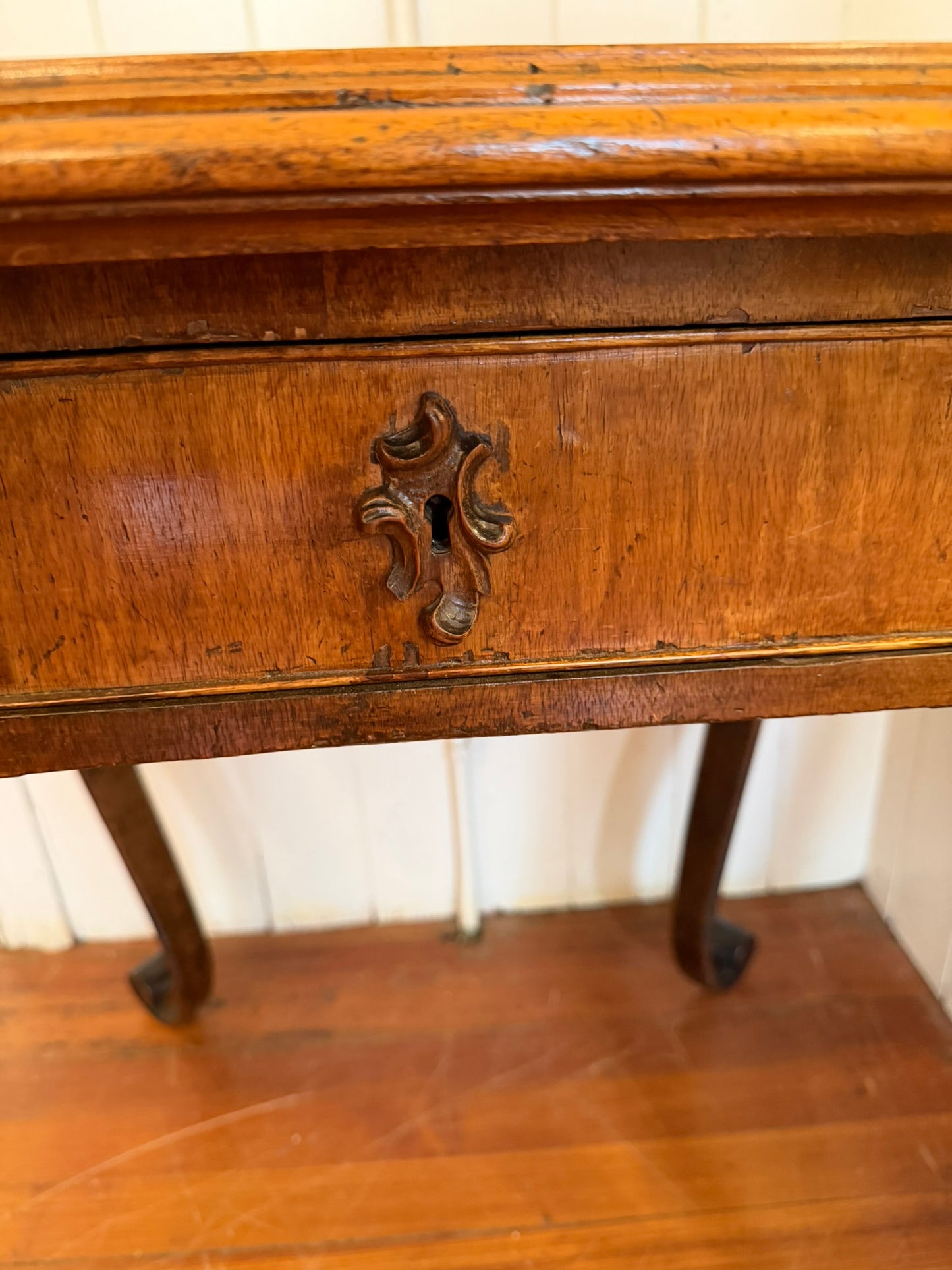 Antique Italian Walnut Side Table Ca 1880