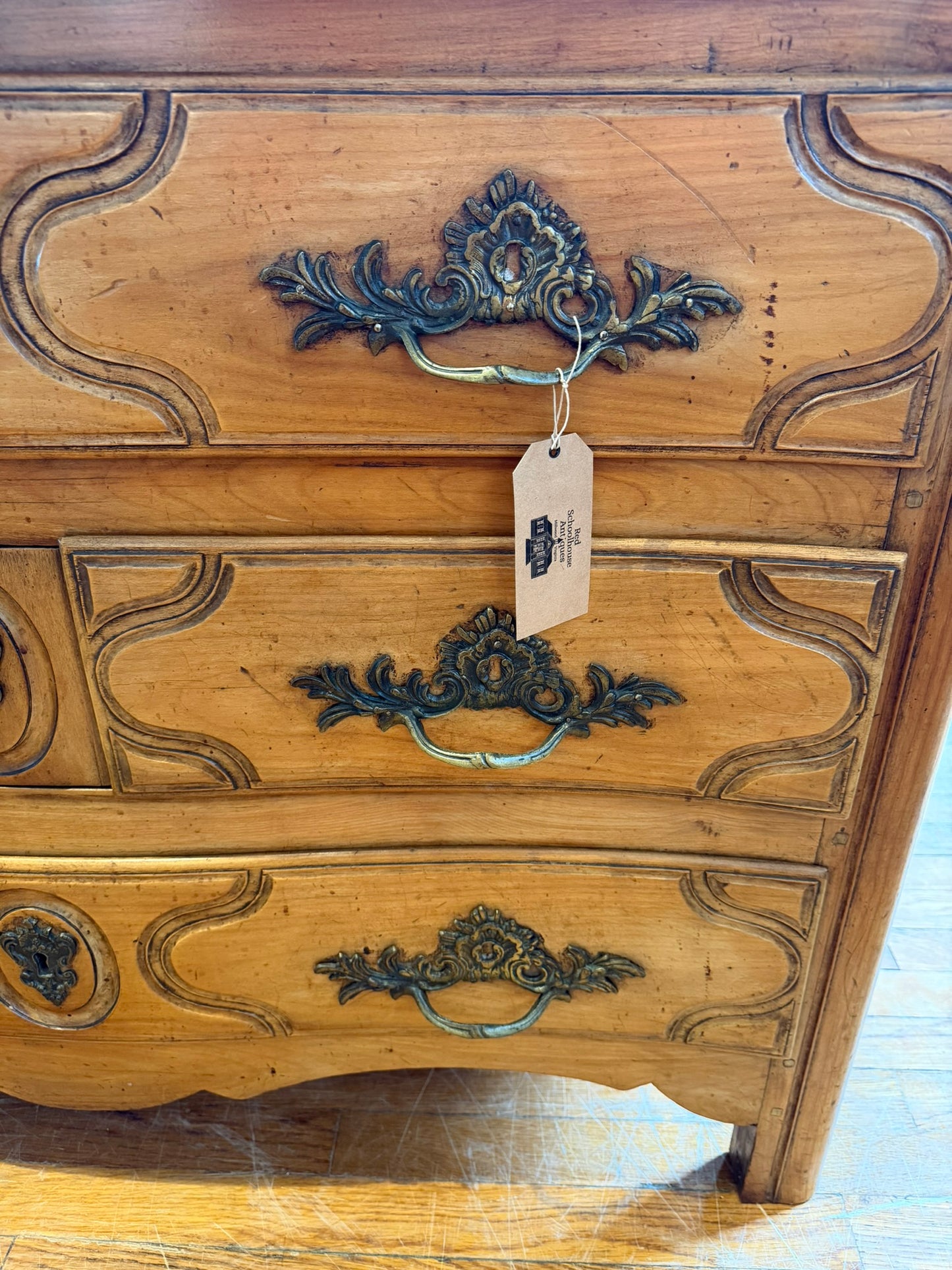 Antique French Serpentine Cherry Commode
