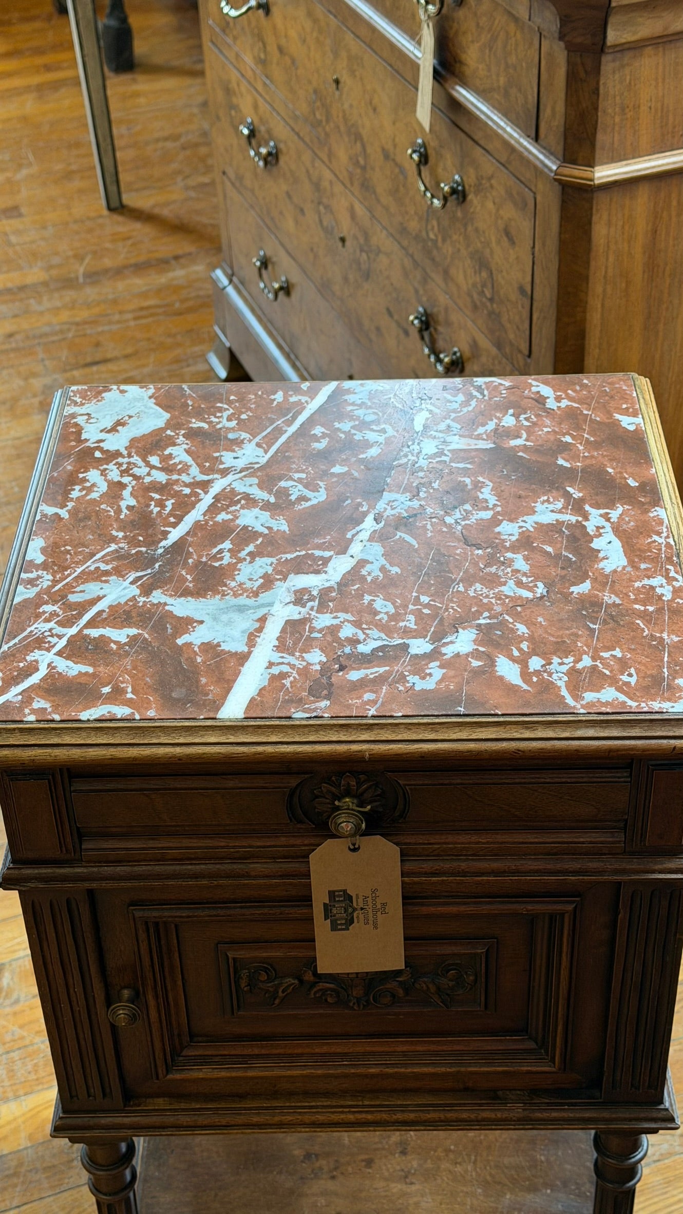 Antique French Oak Bedside Cabinet