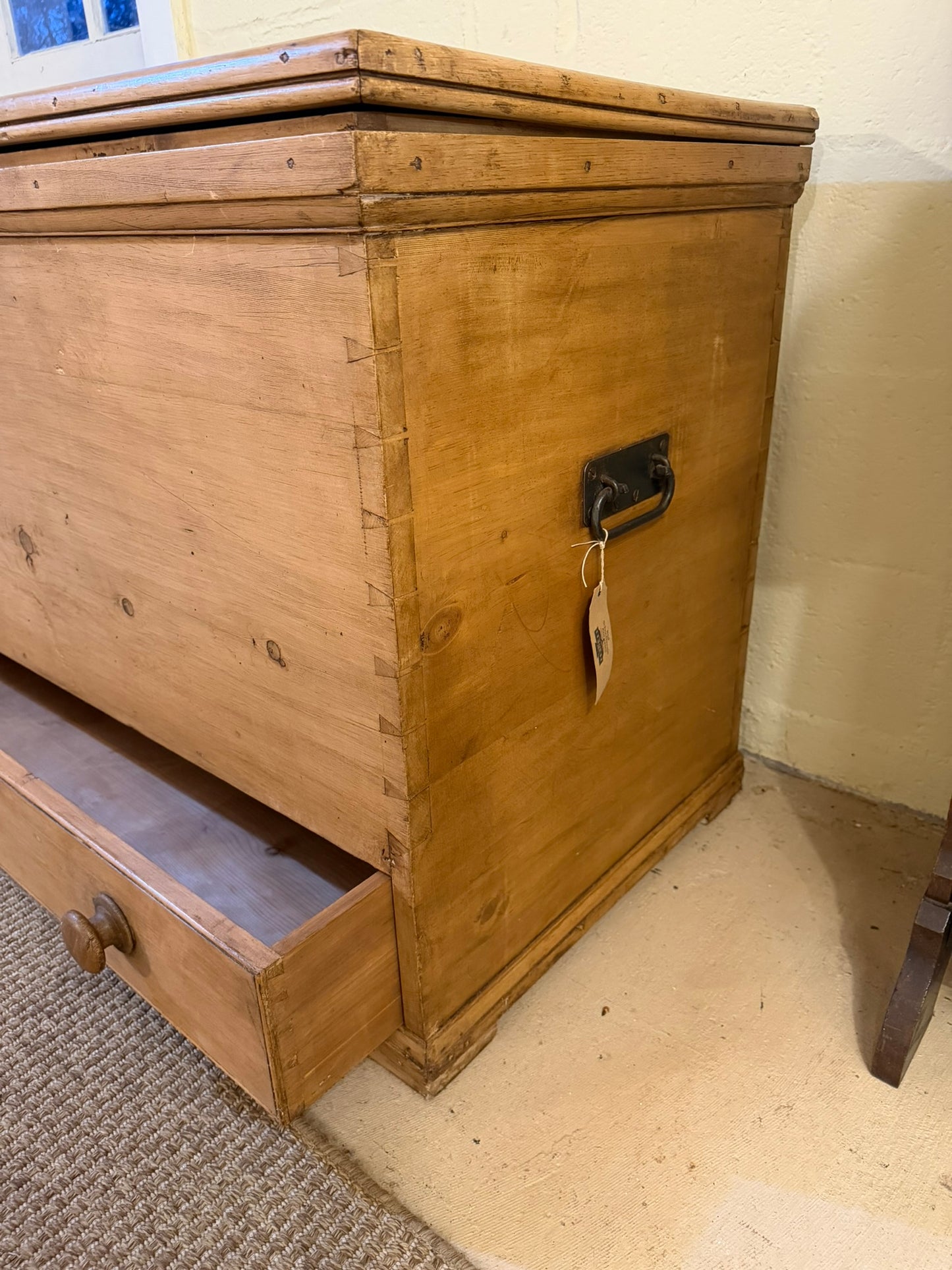 Antique Pine Trunk Ca 1880