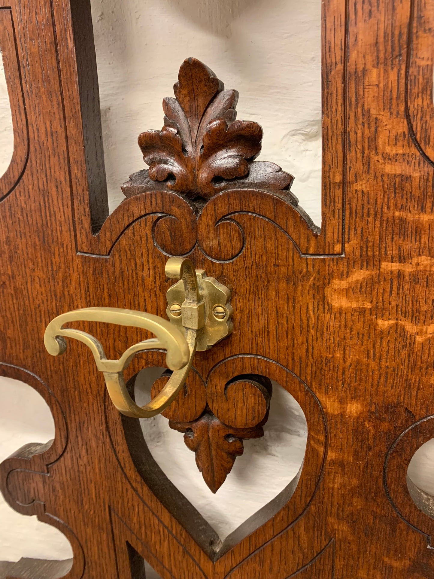 French Antique Oak Coat Rack