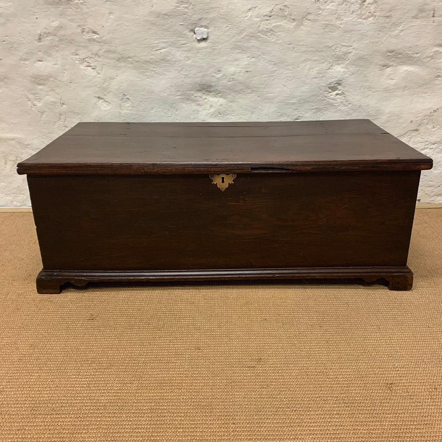 Antique Oak Blanket Box Ca 1840