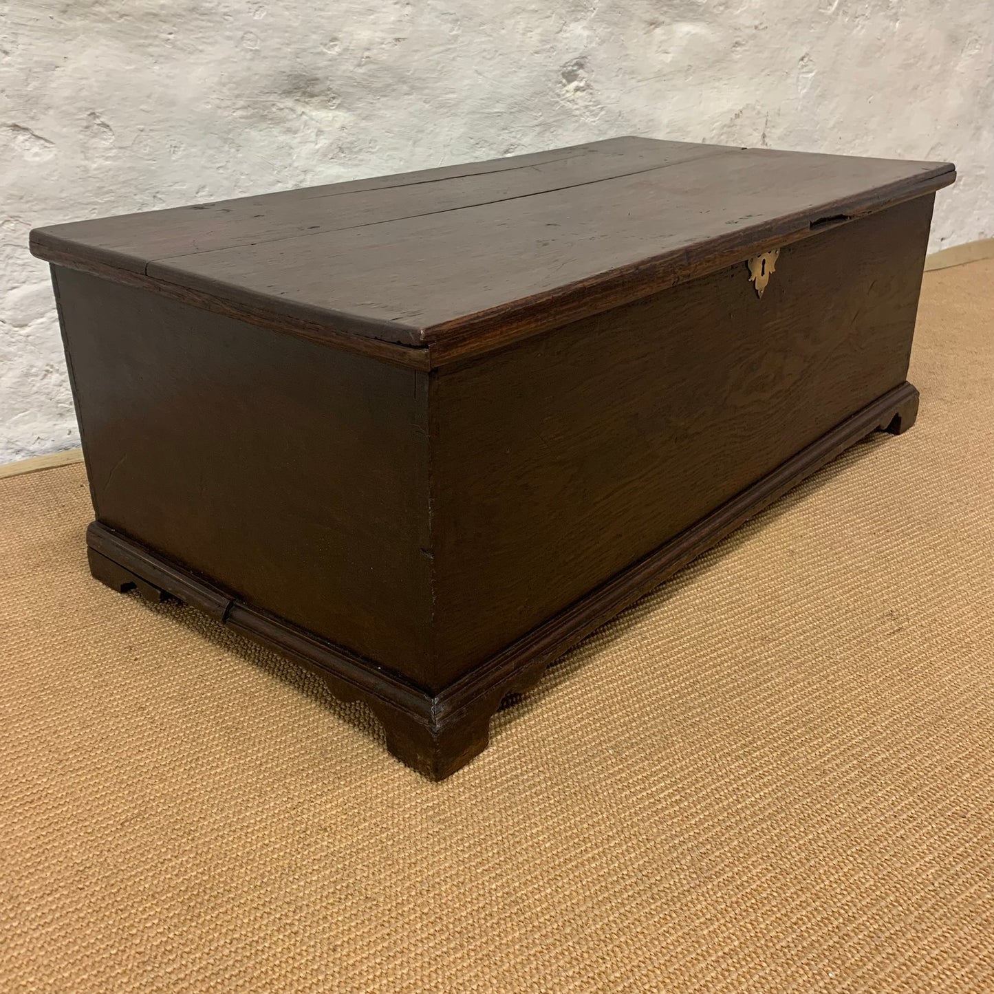 Antique Oak Blanket Box Ca 1840