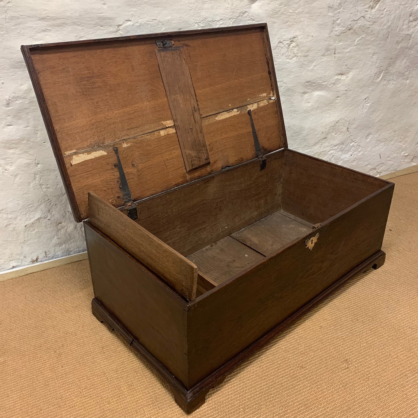 Antique Oak Blanket Box Ca 1840