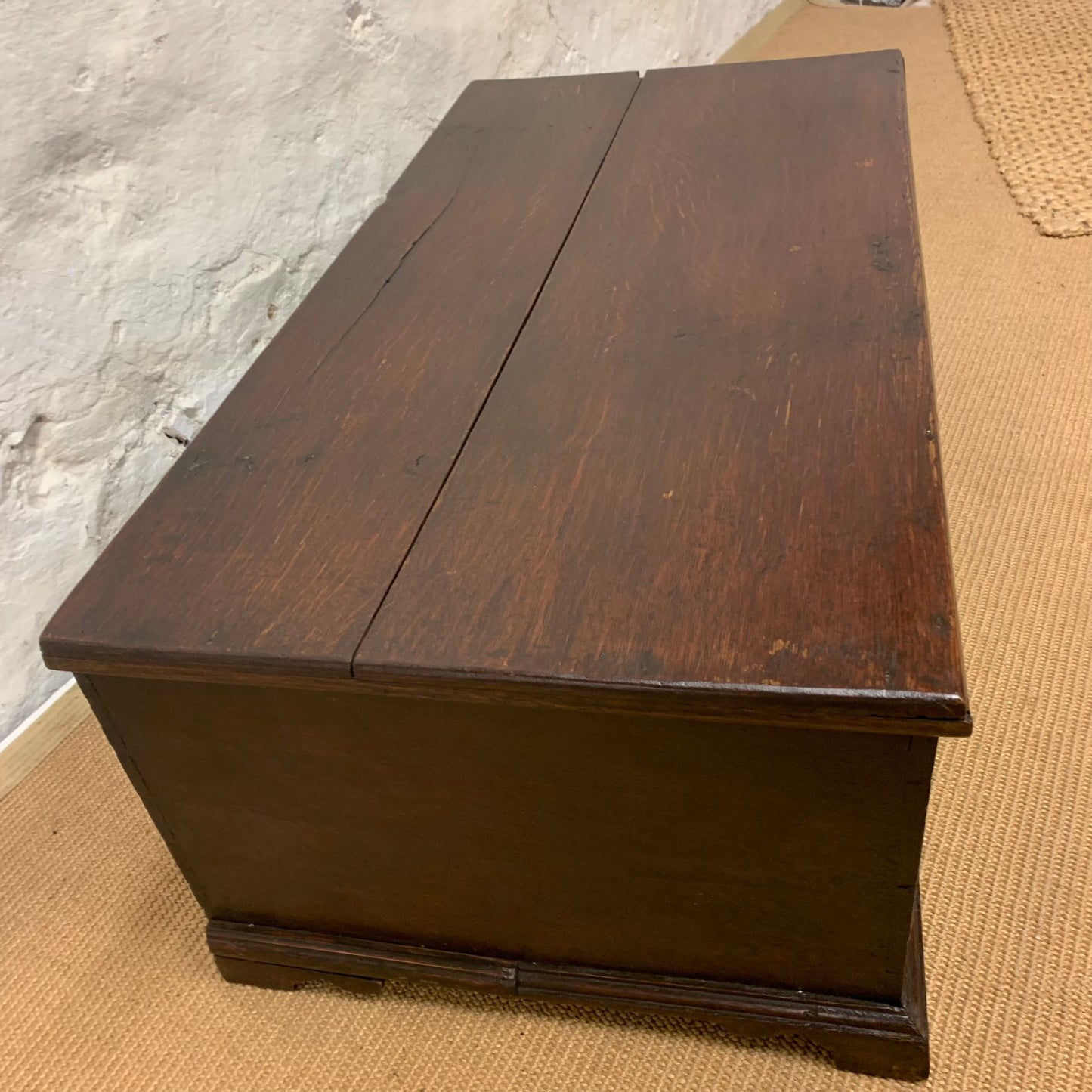 Antique Oak Blanket Box Ca 1840