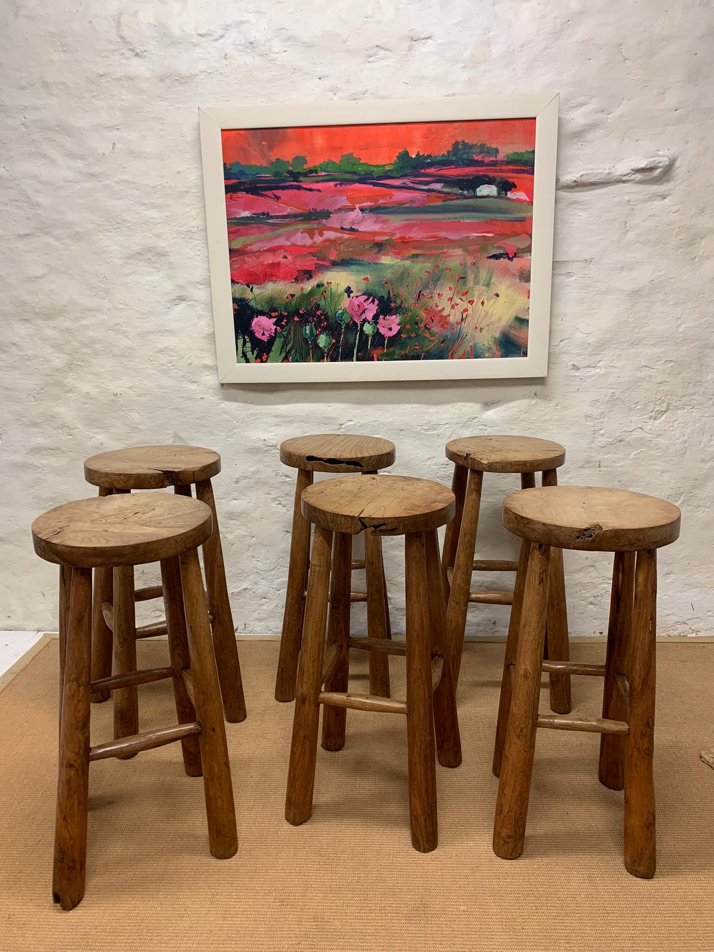 Tall Antique Bar Stools ( 2 available)