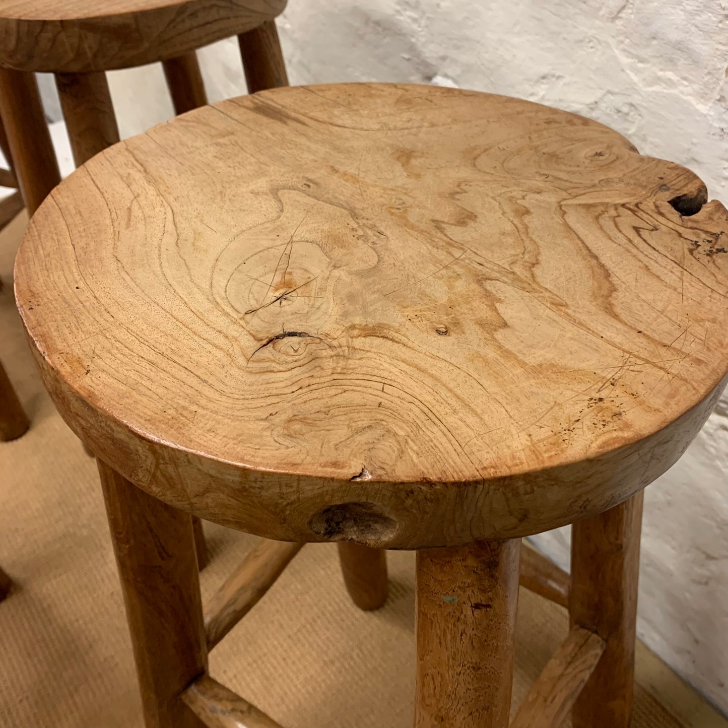 Tall Antique Bar Stools ( 2 available)