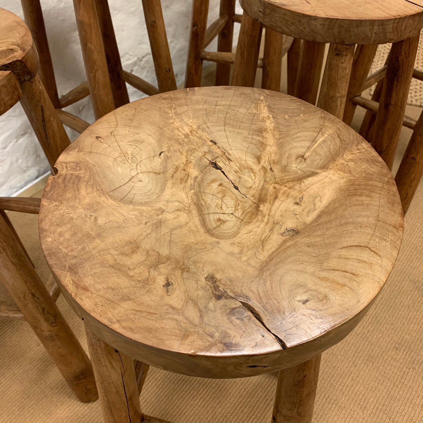 Tall Antique Bar Stools ( 2 available)