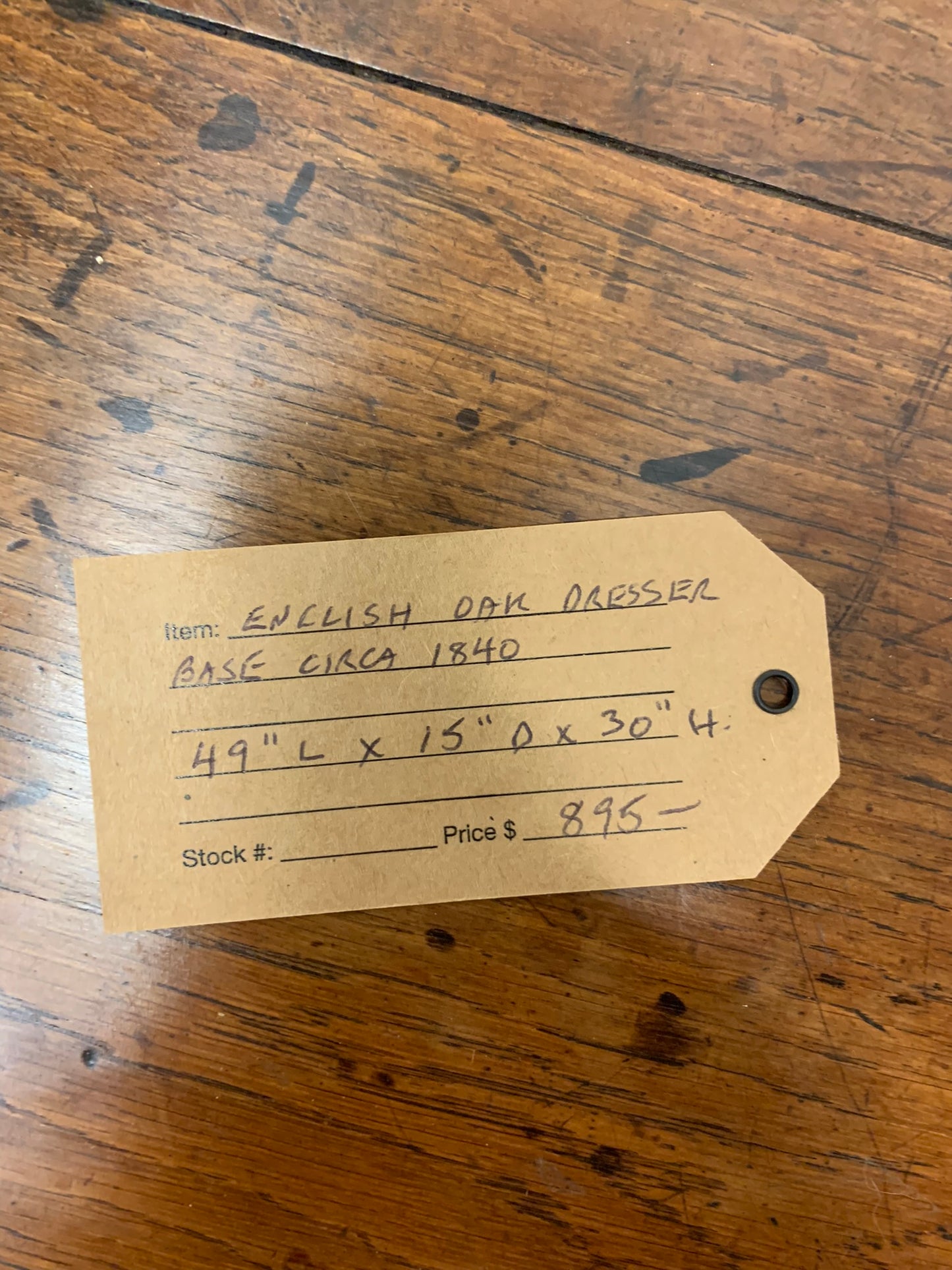 Antique Oak Potboard Server Ca 1840