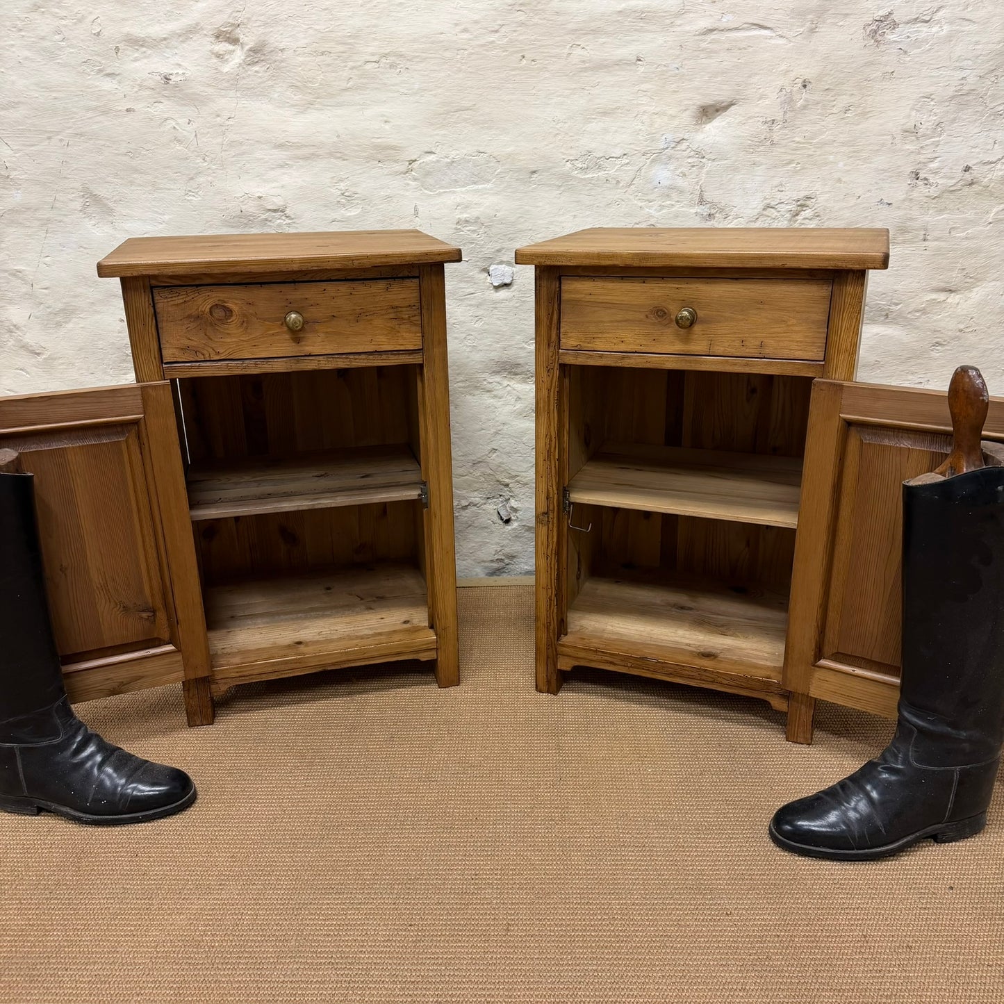 Pair of Pine Bedside Cabinets