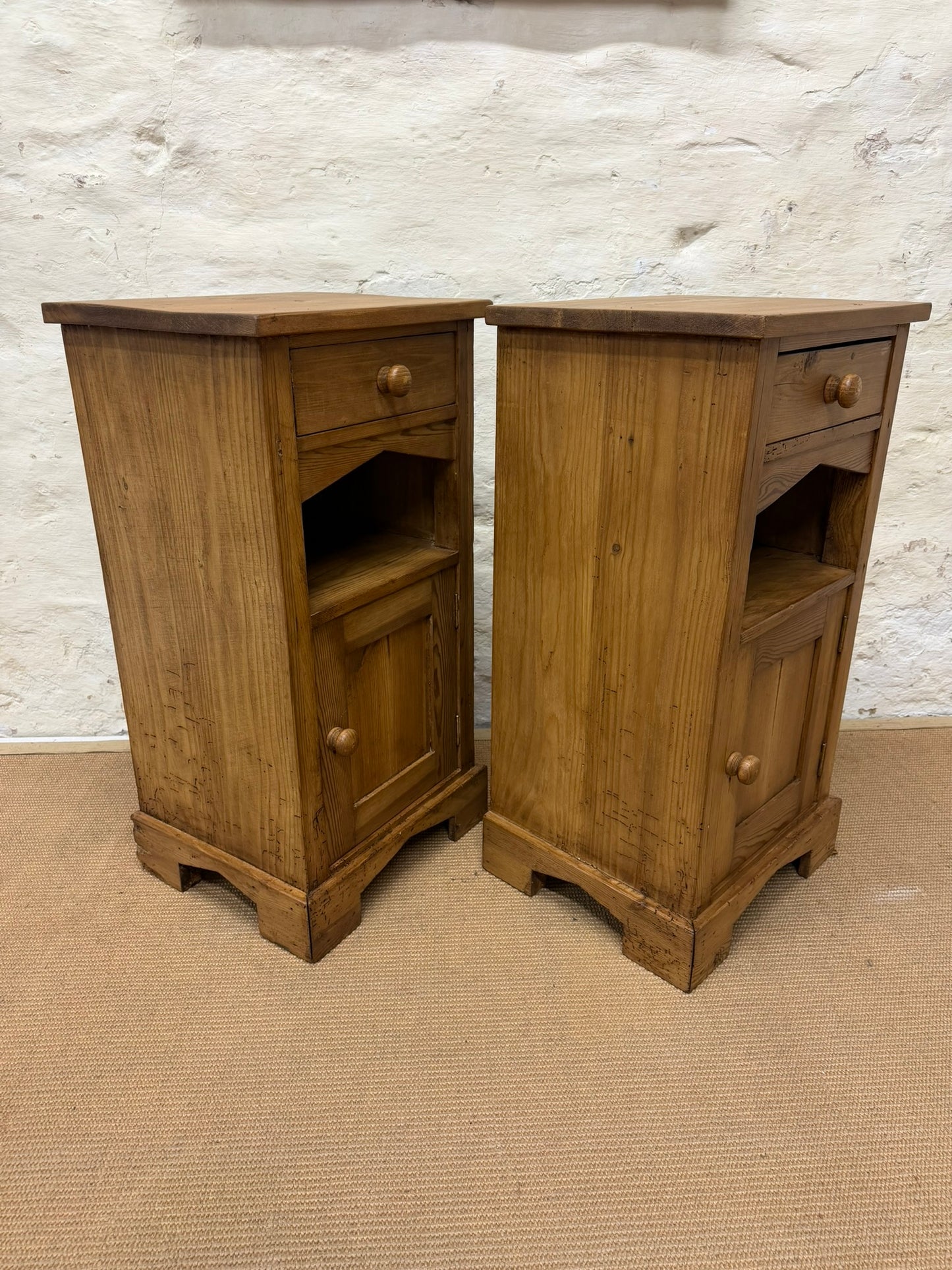 Pair of Pine Bedside Cabinets