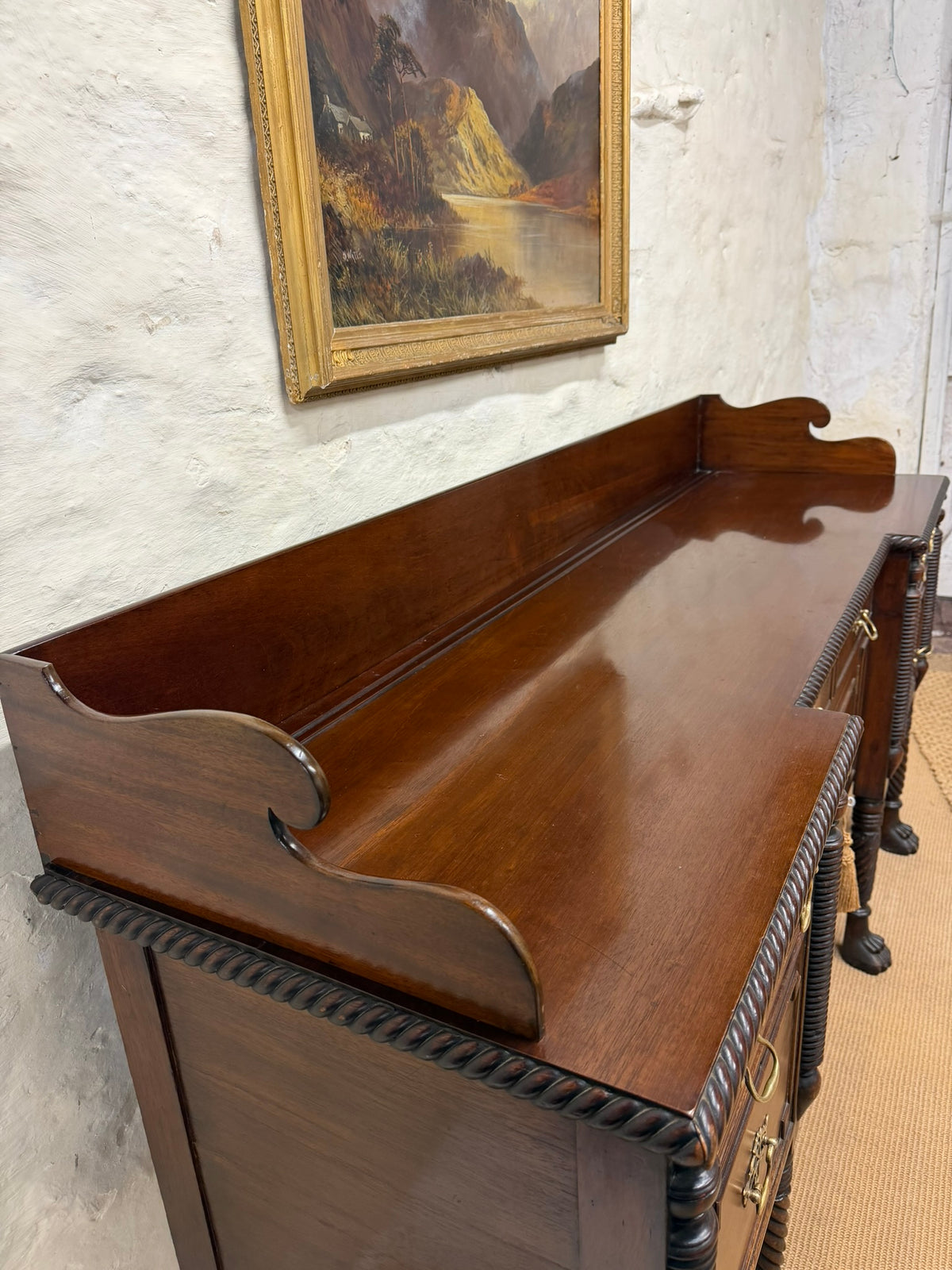 Antique Irish Mahogany Sideboard