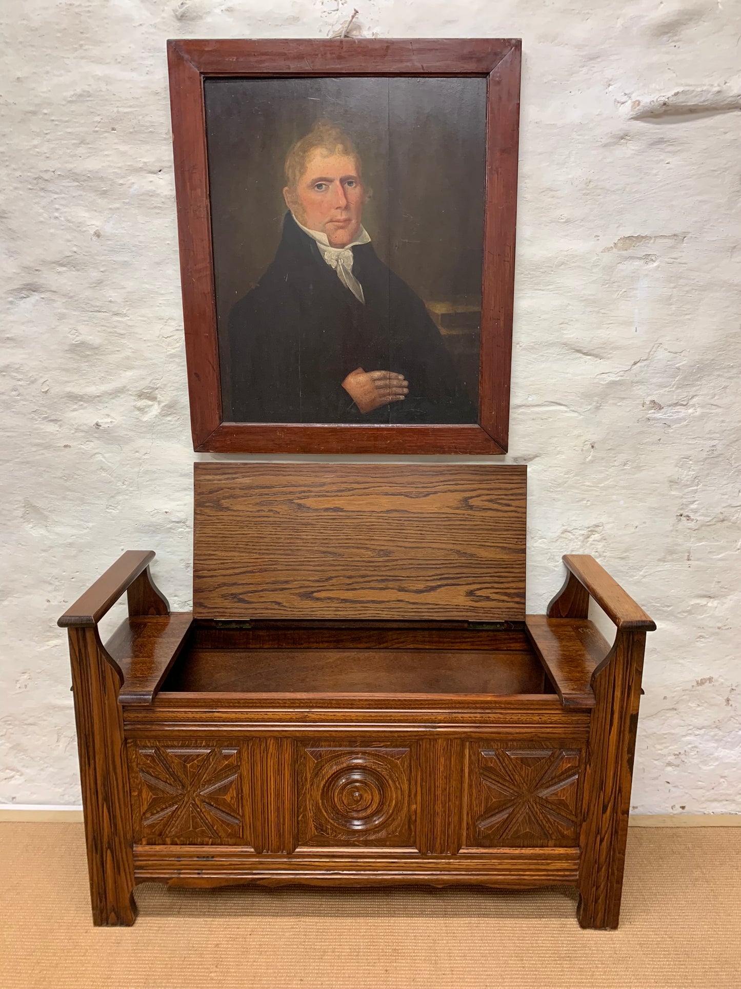 Carved Oak Bench
