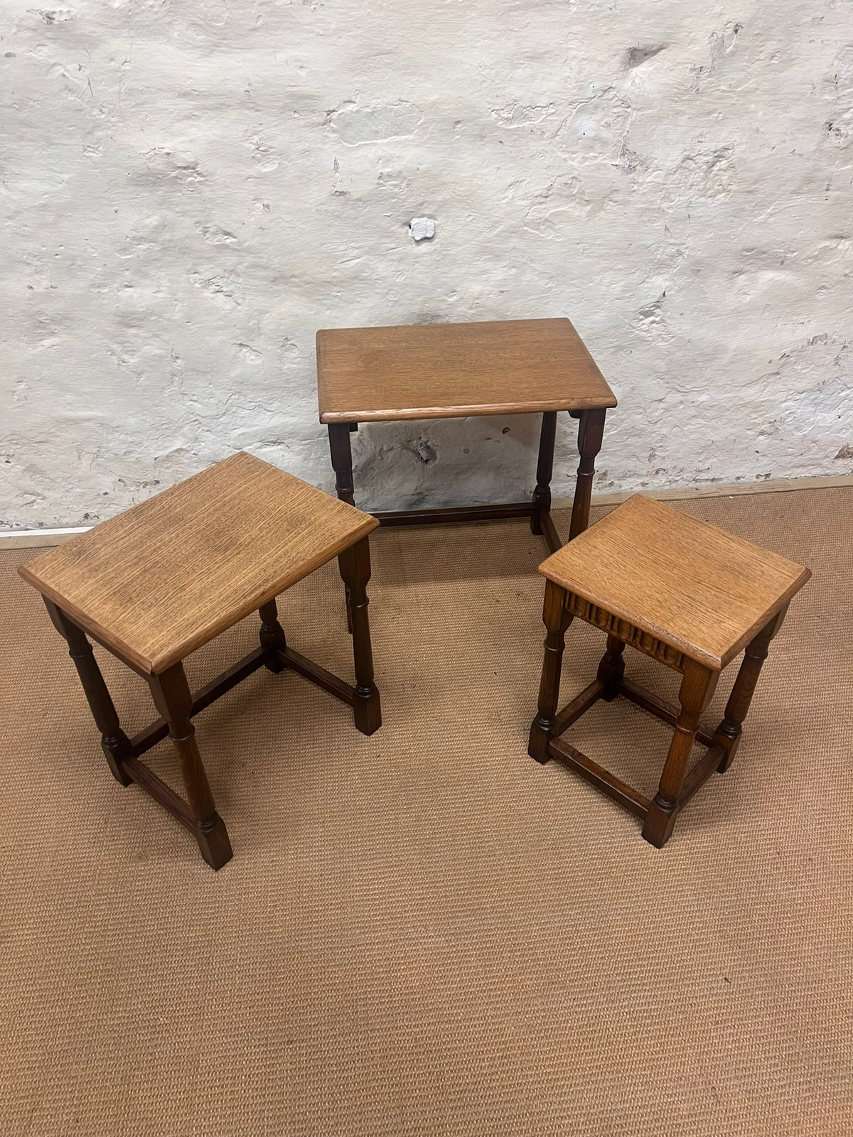 Nest of 3 Oak Tables RM 335