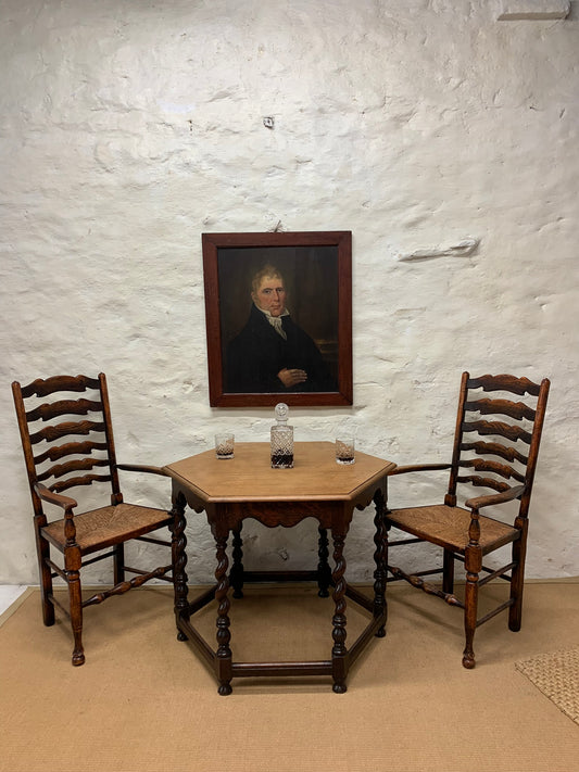 Antique Oak Barley Twist Centre Table