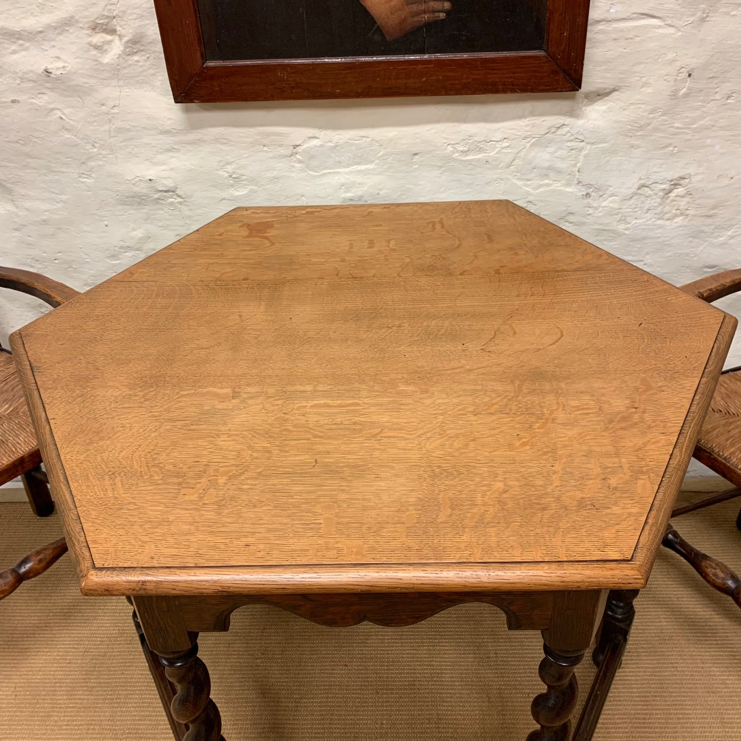 Antique Oak Barley Twist Centre Table