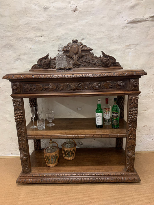 Antique Carved Oak Buffet Stand