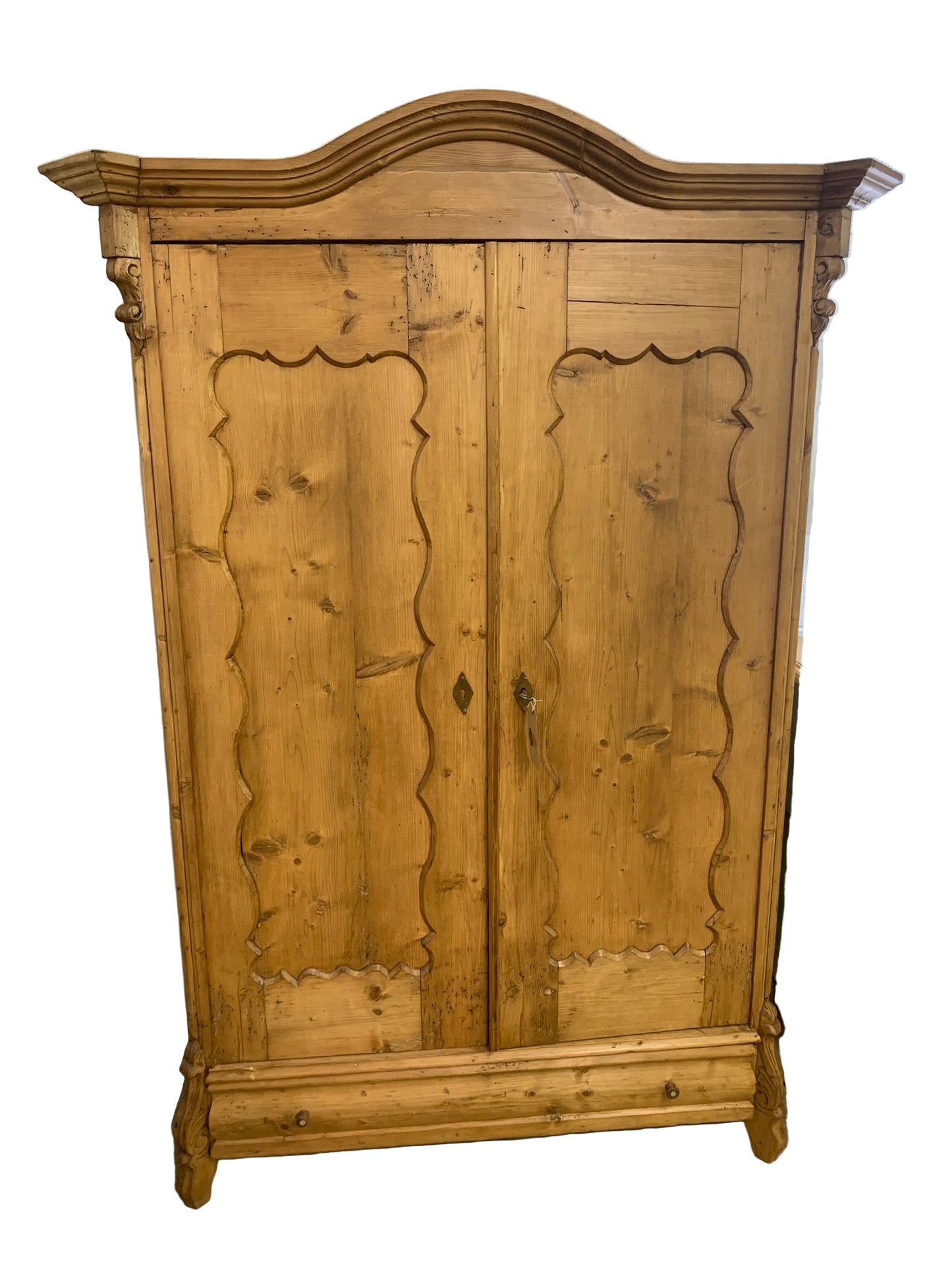 Antique Pine Armoire Ca 1880