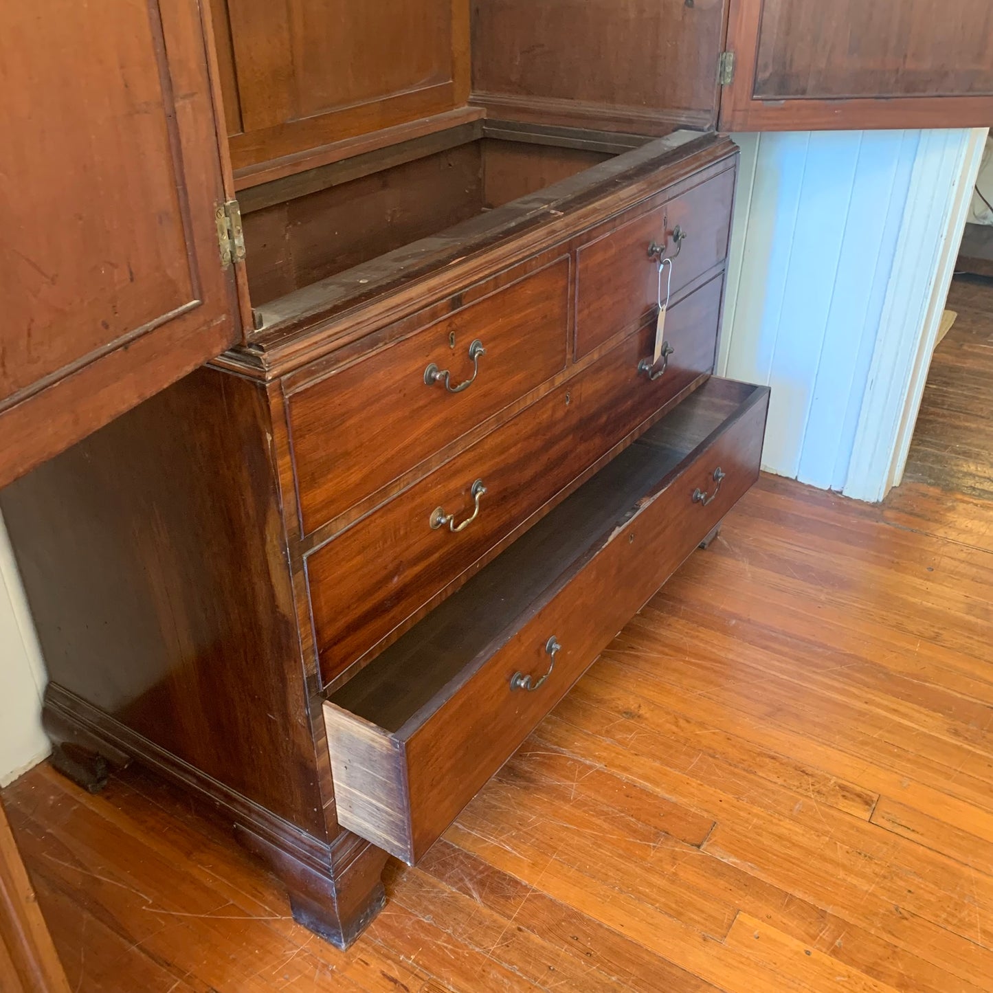 Antique Mahogany Linen Press