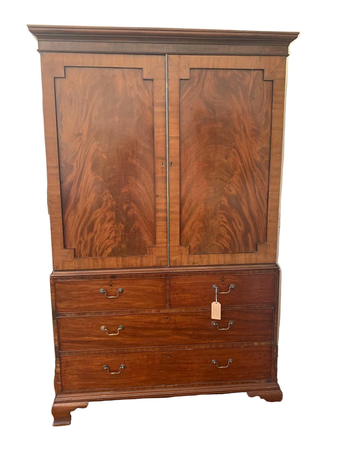 Antique Mahogany Linen Press