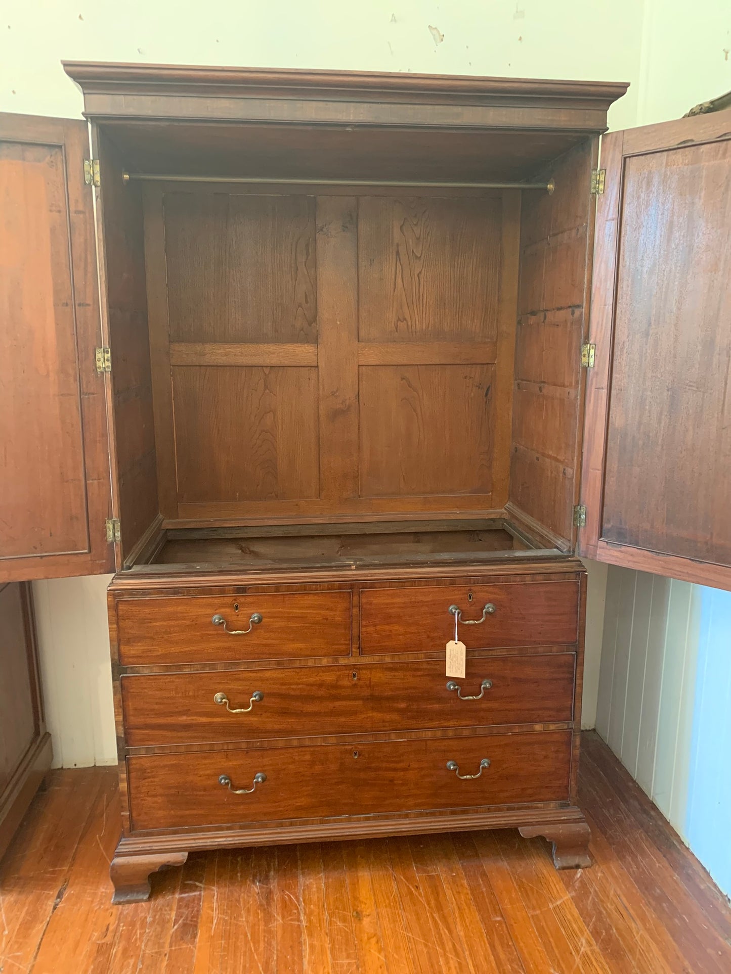 Antique Mahogany Linen Press