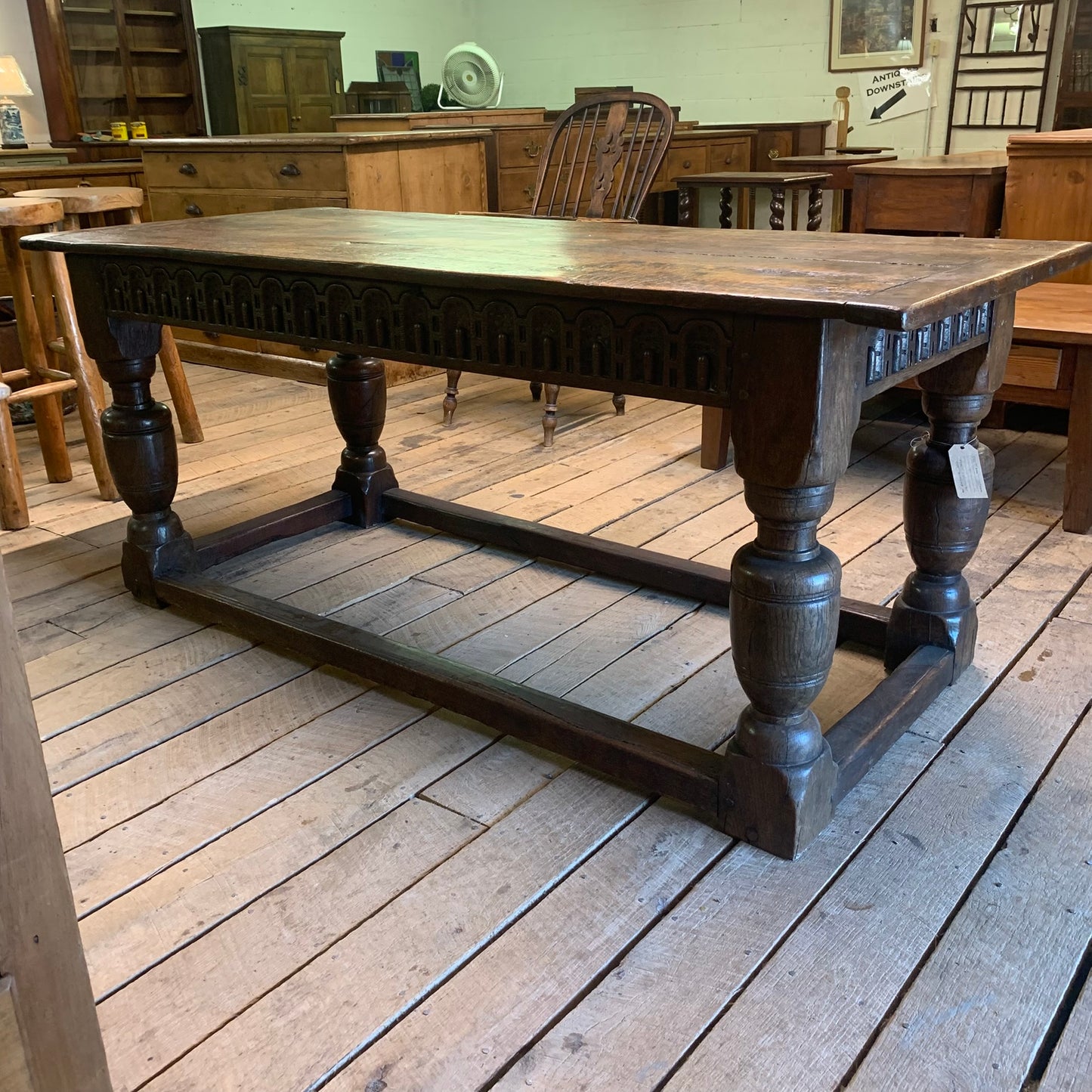 English Antique  Oak Refectory Table ca 1850