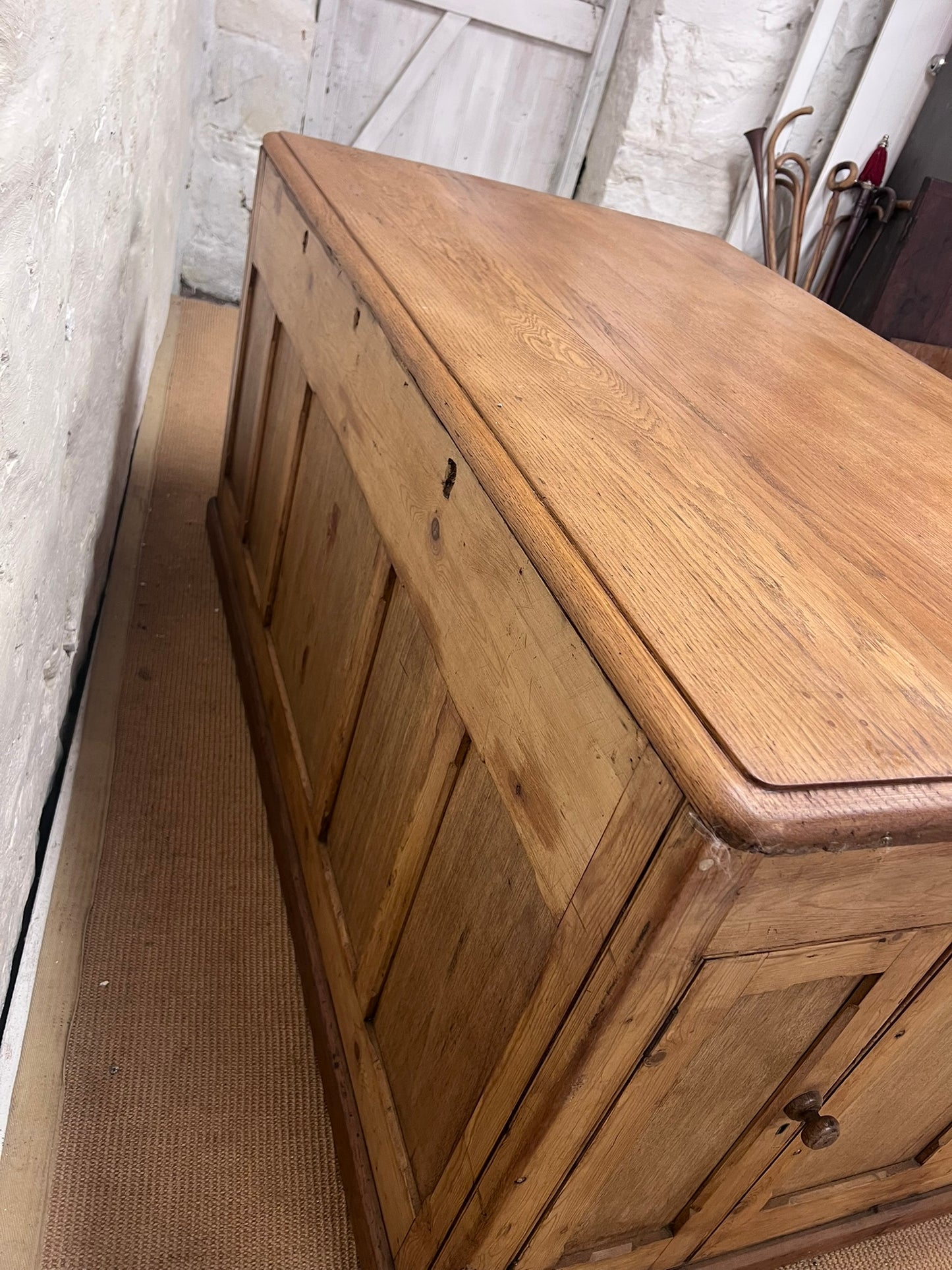 Scottish Antique Pine Partners Desk Ca 1920