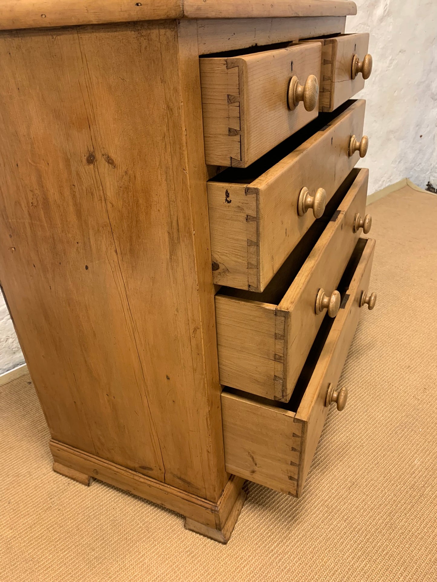 Antique Pine Chest of Drawers Ca 1880