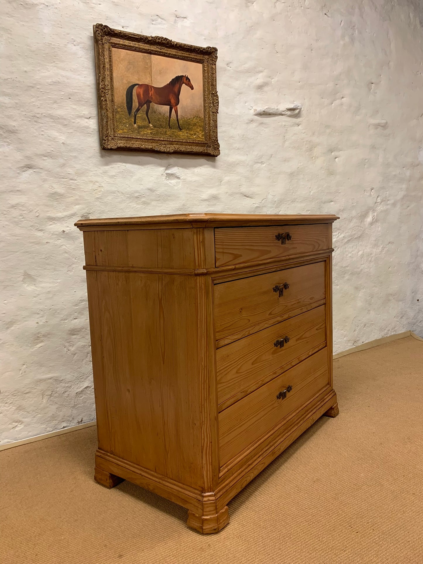 French Antique Pine Chest Ca 1880