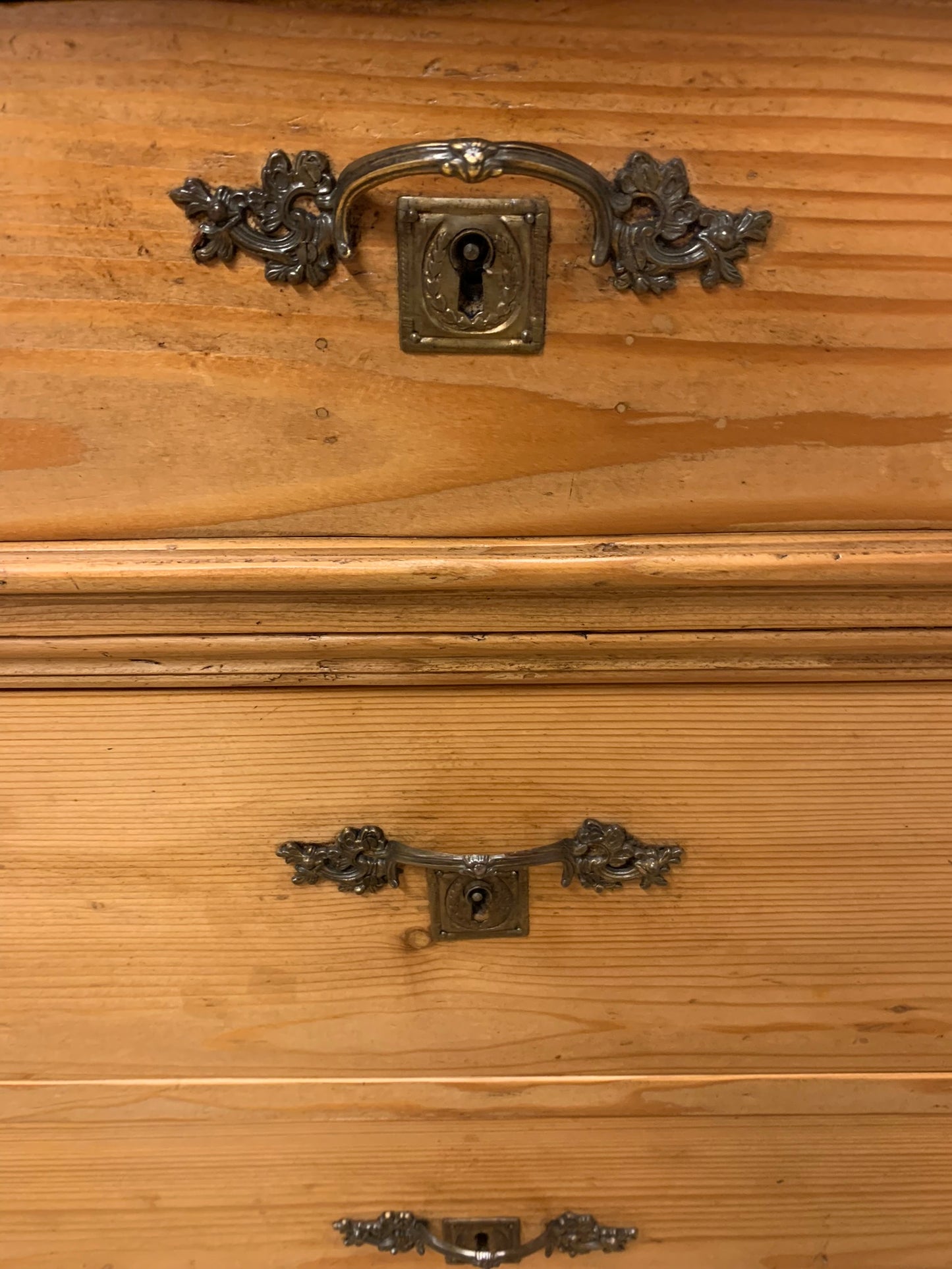 French Antique Pine Chest Ca 1880