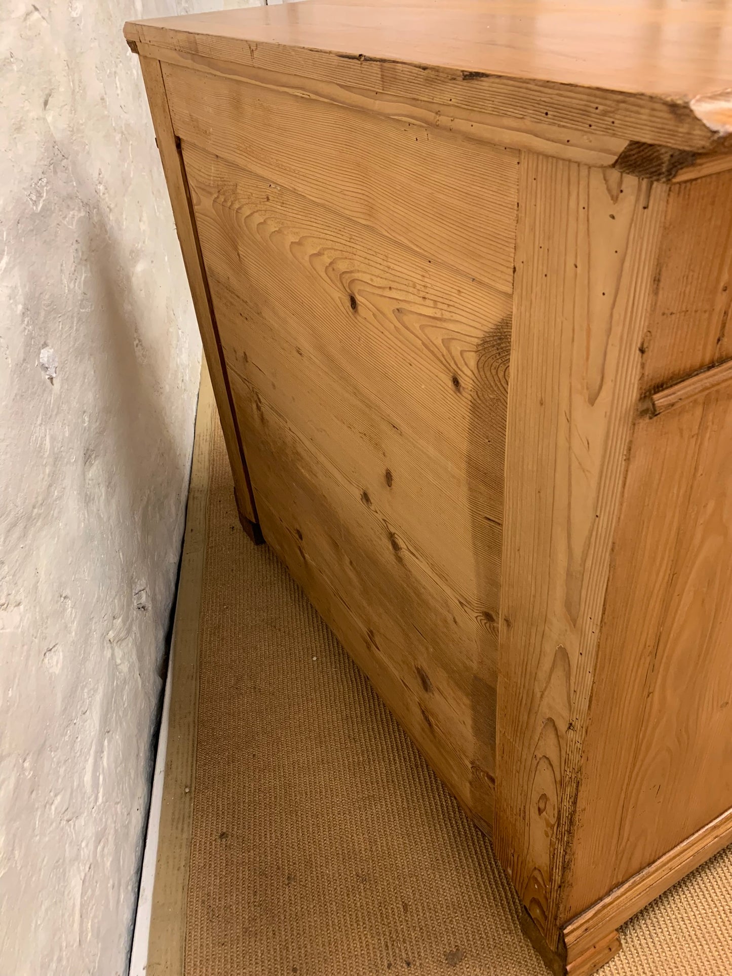 French Antique Pine Chest Ca 1880