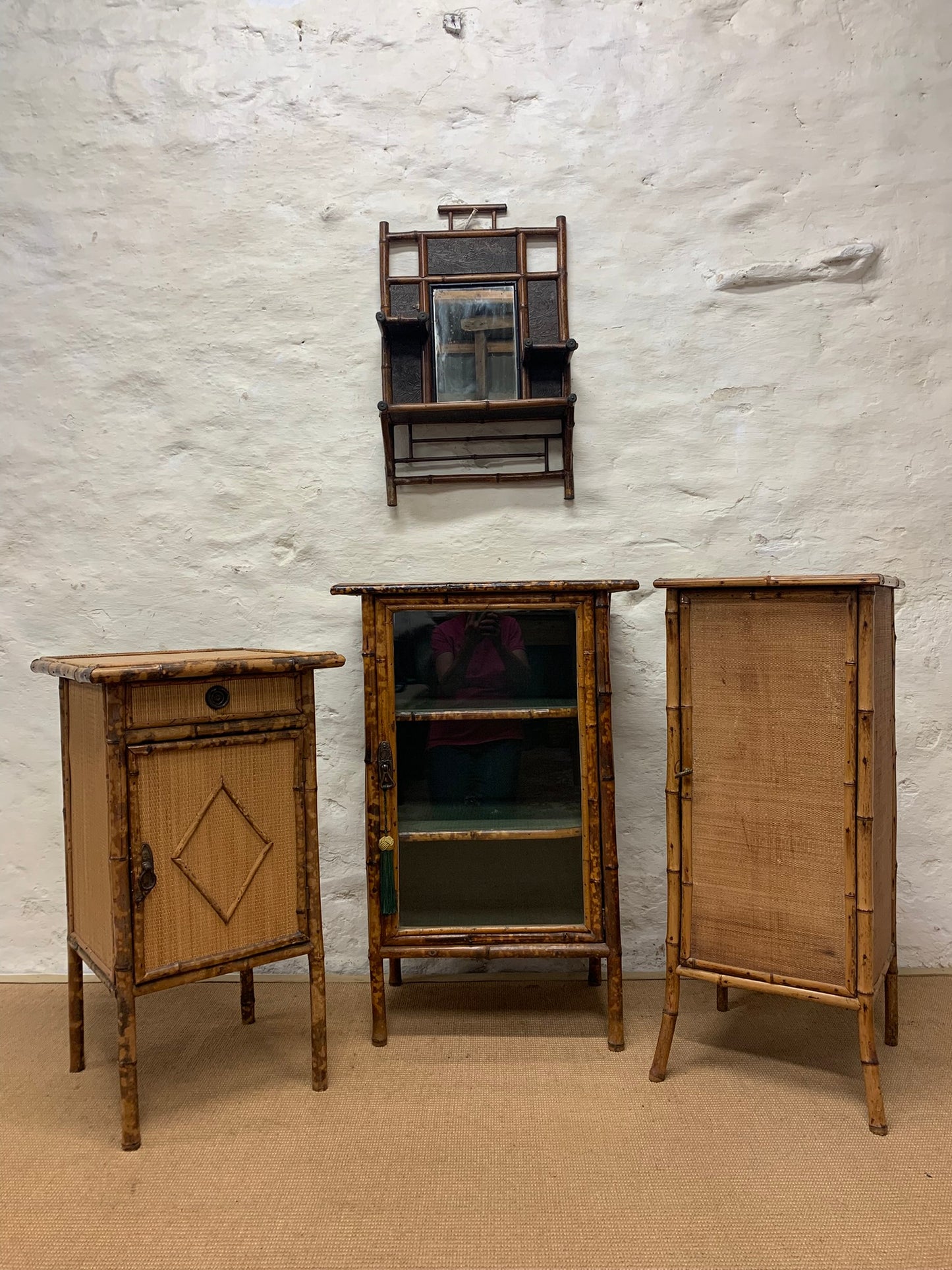 French Antique Bamboo Cabinet