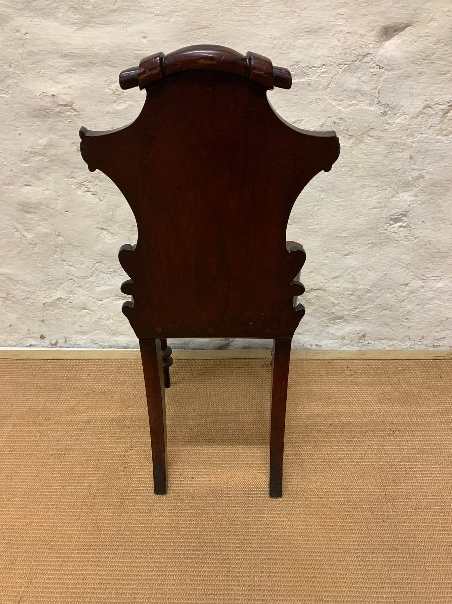 Antique Mahogany Hall Chair Ca 1880