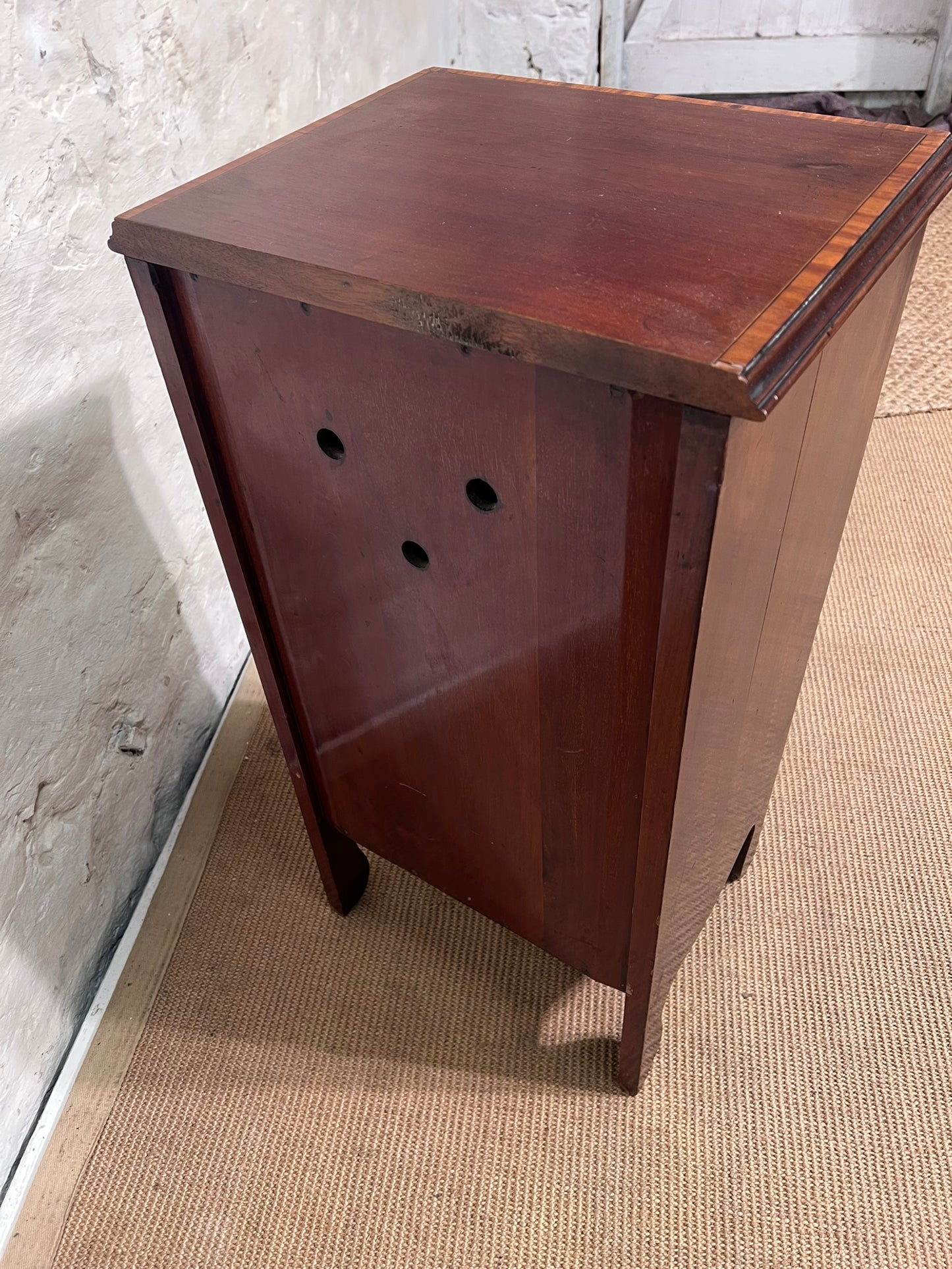 Antique Inlaid Mahogany Bedside Cabinet