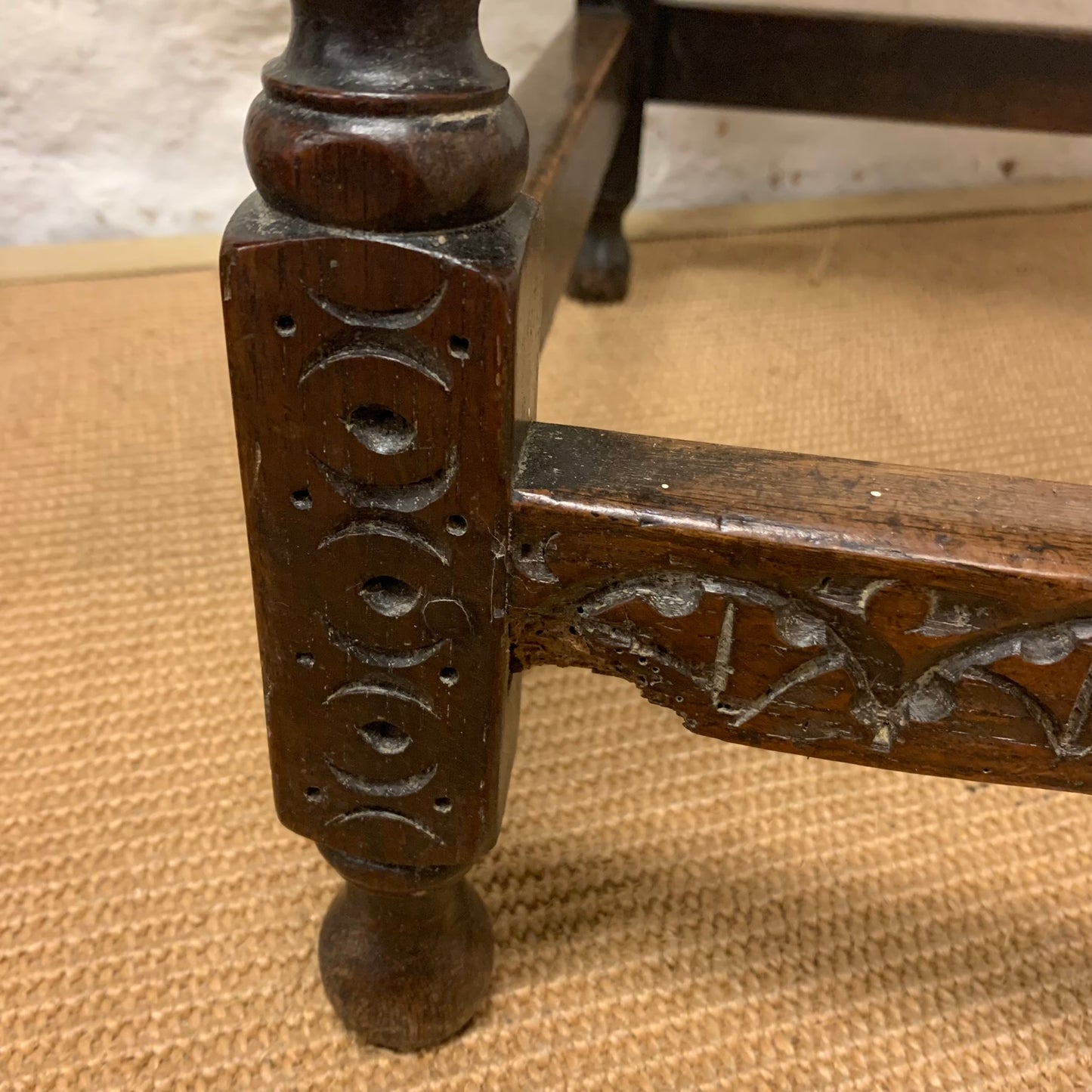 Carved Oak Side Table