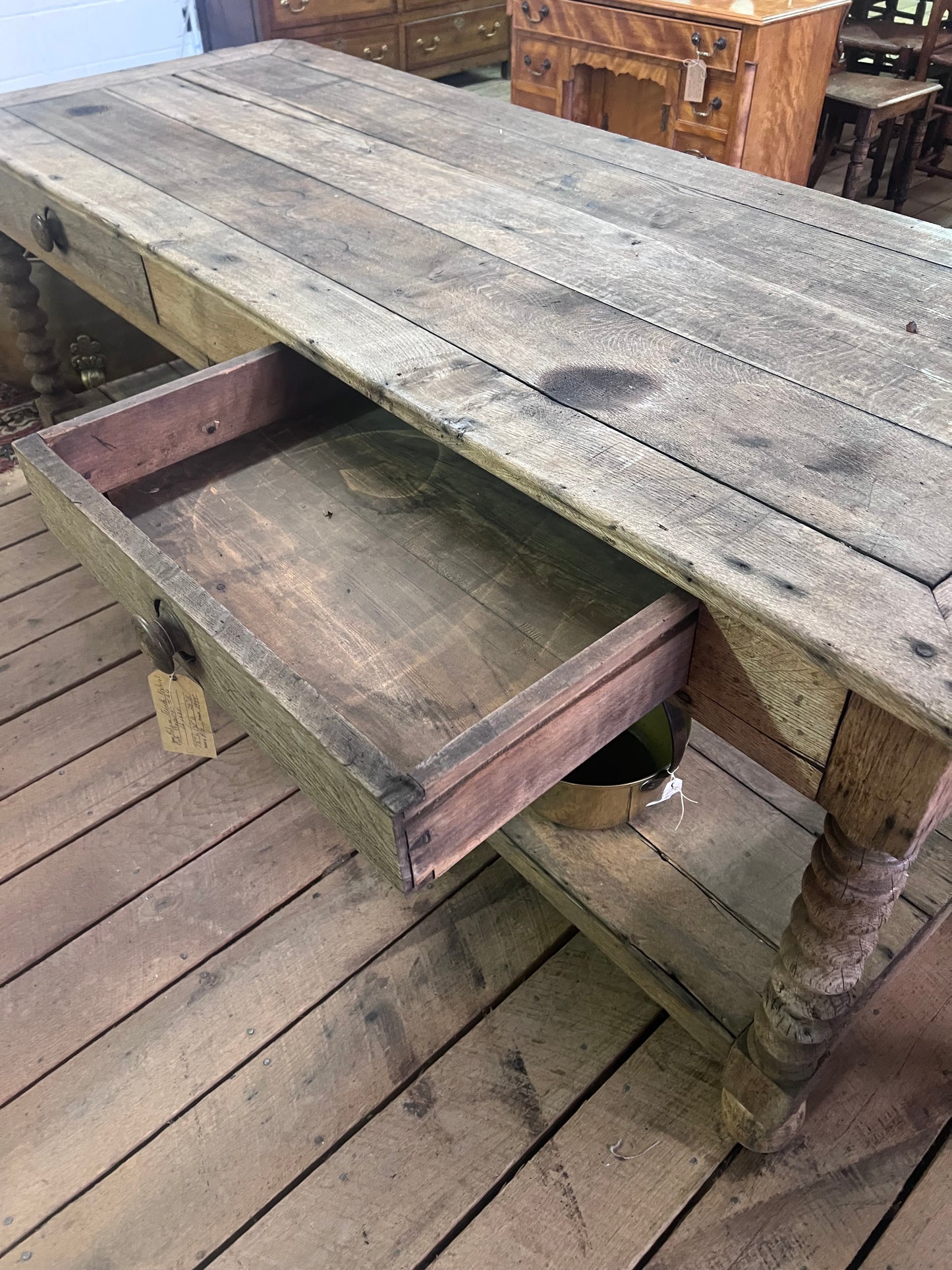 French Oak Drapers Table Ca 1870