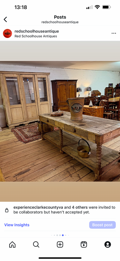French Oak Drapers Table Ca 1870