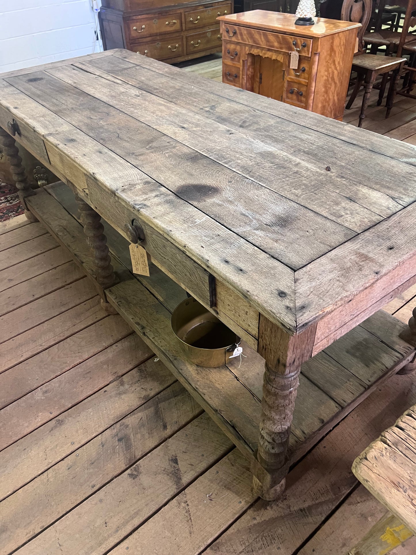 French Oak Drapers Table Ca 1870