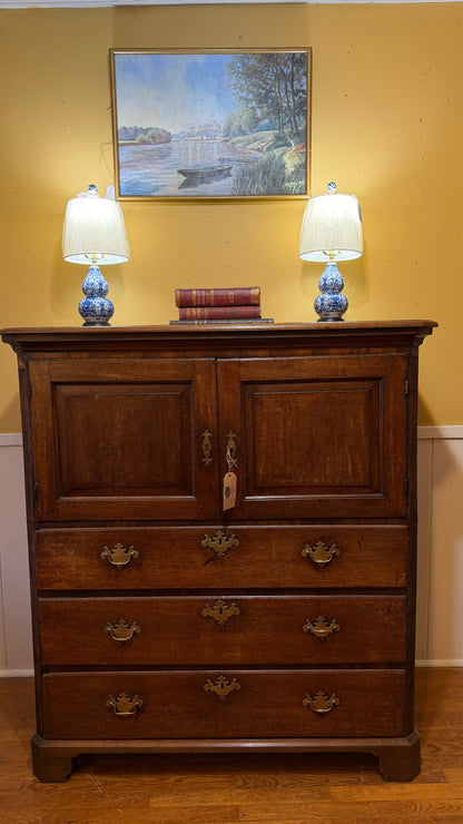 Antique Oak Cabinet / Chest ca 1870