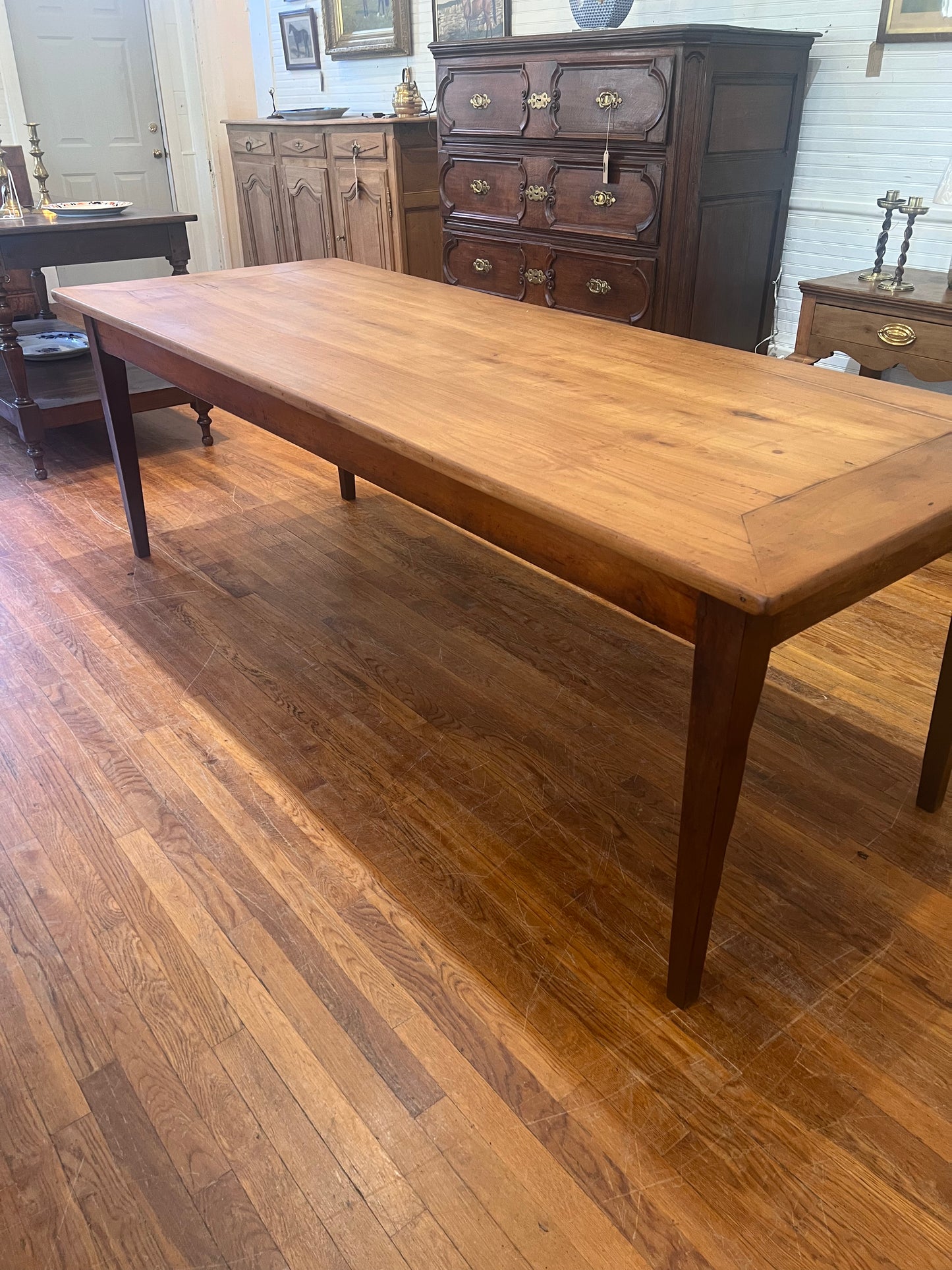 French Antique Cherry Farm Table
