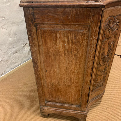 Italian Carved Oak Commode/ Buffet Cabinet