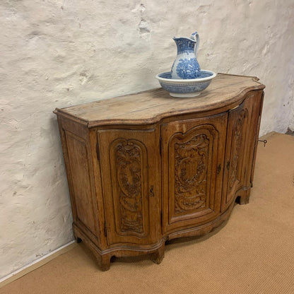 Italian Carved Oak Commode/ Buffet Cabinet