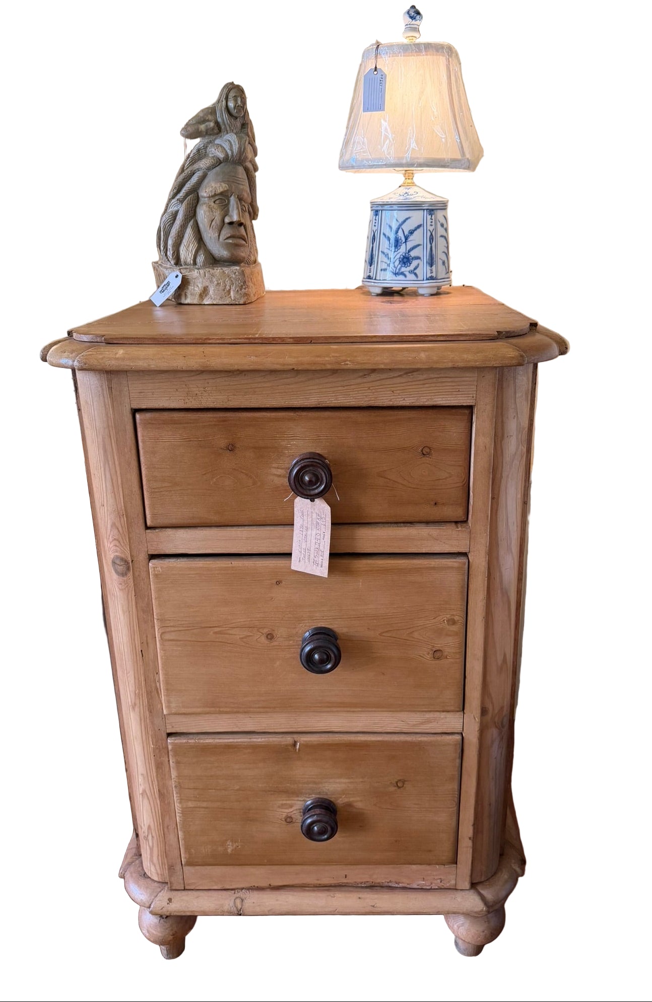 Antique Pine Chest Ca 1870