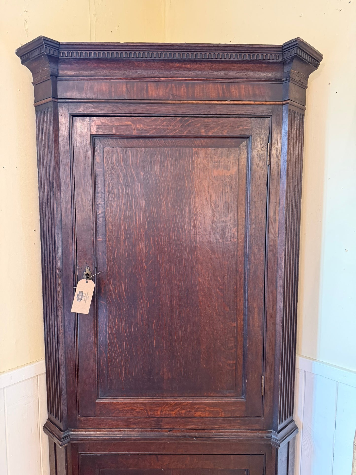 Antique Oak Corner Cupboard Ca 1820