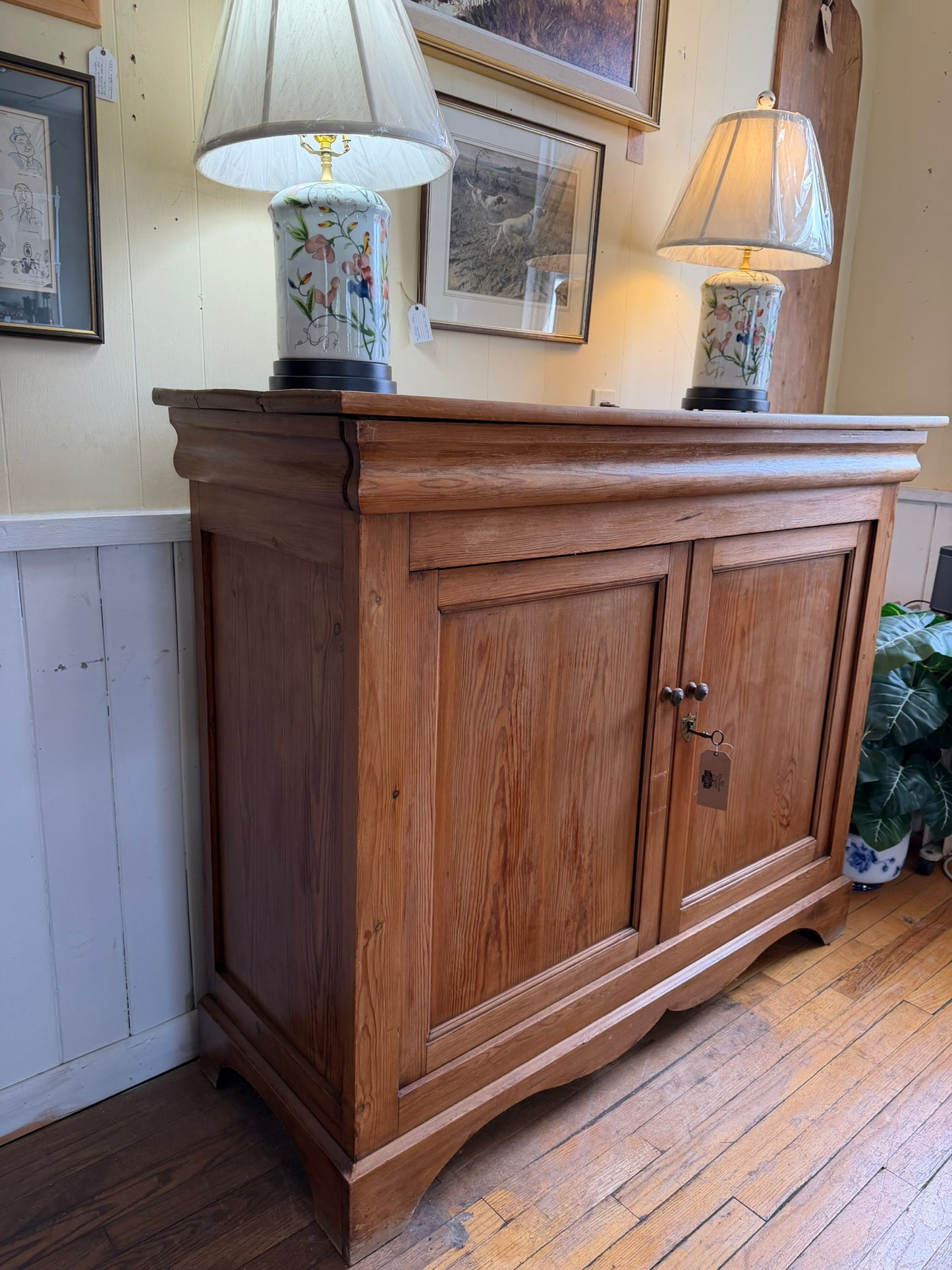 Antique Pine Cabinet Server