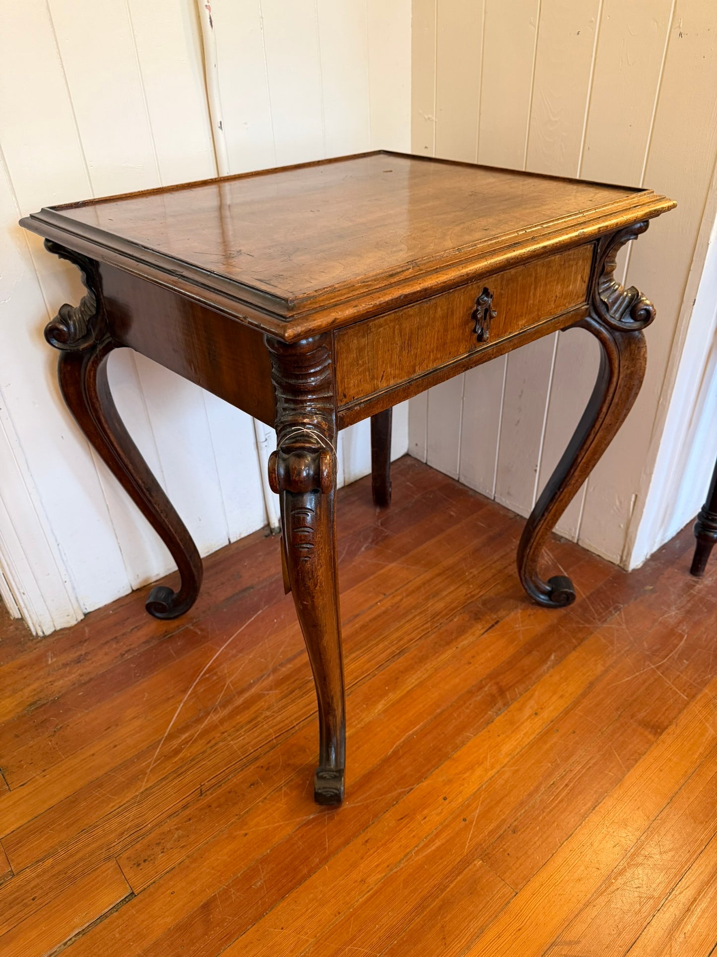 Antique Italian Walnut  Side Table Ca 1880