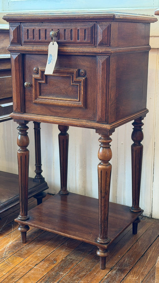 Antique French Oak Bedside Cabinet
