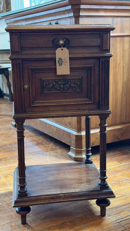 Antique French Oak Bedside Cabinet