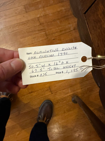 Antique Oak Dresser Ca 1790